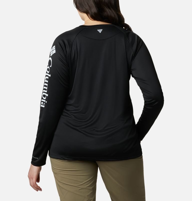 Women's Columbia PFG Tidal Tee II Long Sleeve Sweatshirts Black | Plus Size CA-MAL61